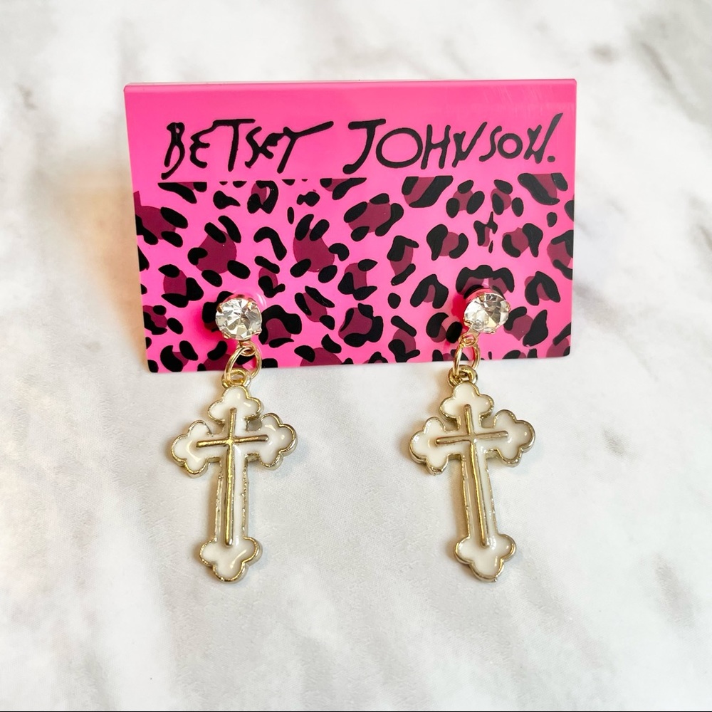 π New Betsey Johnson Cross Earrings